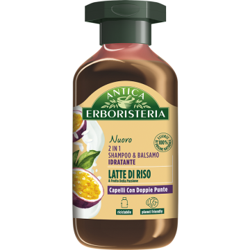 ANTICA ERBORISTERIA - 2in1 Latte di riso e passion fruit - shampoo+balsamo idratante 225 ml