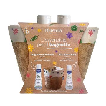 Mustela cofanetto bagnetto turbante detergente delicato 200 ml + shampoo dolce 200 ml