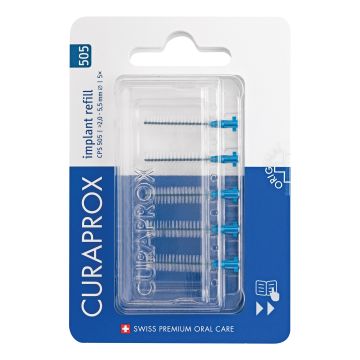 Curaprox Capsule 505 Implant Refill 5 Scovolini Blue