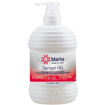 Marka sanigel hg gel disinfettante mani alcool 70% 500 ml