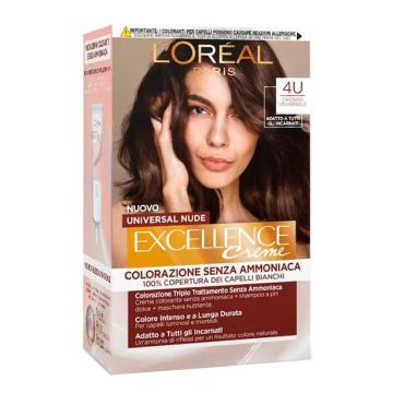 L’Oreal Paris - Excellence universal nude - Colorazione permanente - N. 4U Castano universale L’Oreal Paris - Excellence universal nude - Colorazione permanente - N. 4U Castano universale
