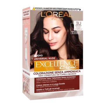 L’Oreal Paris - Excellence universal nude - Colorazione permanente - N. 3U Castano scuro universale L’Oreal Paris - Excellence universal nude - Colorazione permanente - N. 3U Castano scuro universale