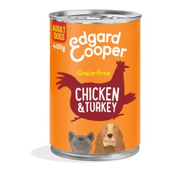 Edgard&cooper dog e adult chicken turkey 400 g