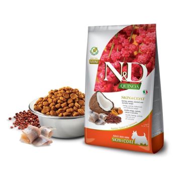 Farmina Cane N&D Quinoa Skin&Coat Adulto Mini Aringa, Quinoa, Cocco & Curcuma 800 Gr