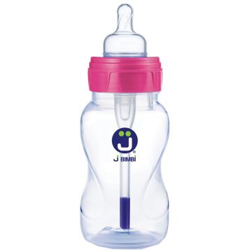 J bimbi bfree classic 330 ml ghiera rosa biberon in polipropilene tettarella in silicone