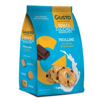 Giusto senza zucchero frollini gocce cioccolato senza zucchero 350 g