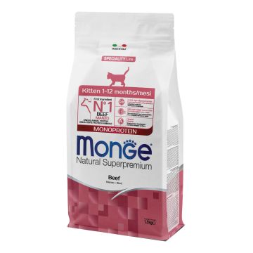 Monge kitten 1-12m manzo new 1,5 kg