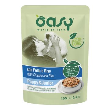 Oasy Cane Straccetti In Salsa Puppy Pollo & Riso 100 Gr