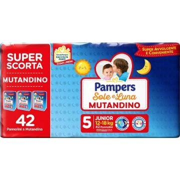 Pampers sole luna mutandina trio junior 42 pezzi