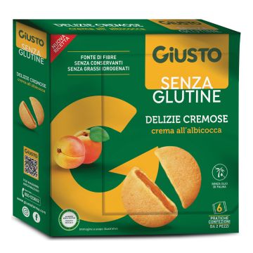Giusto senza glutine delizie cremose albicocca 6 confezioni da 30 g