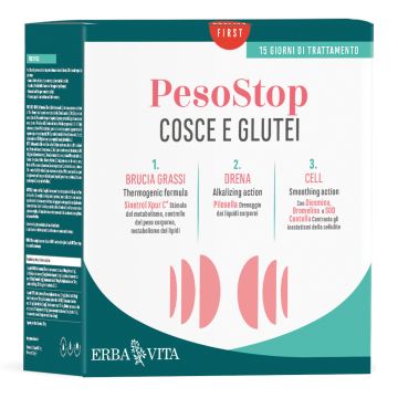 Kit cosce glutei 1 peso stop brucia grassi 60 compresse + 1 peso stop drena 15 stick da 15 ml + 1 peso stop cell 60 capsule
