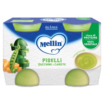 Mellin omogeneizzato piselli e carote 2 pezzi da 130 g
