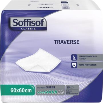 Traversa per incontinenza soffisof classic 8 gocce 60 x 60 15 pezzi
