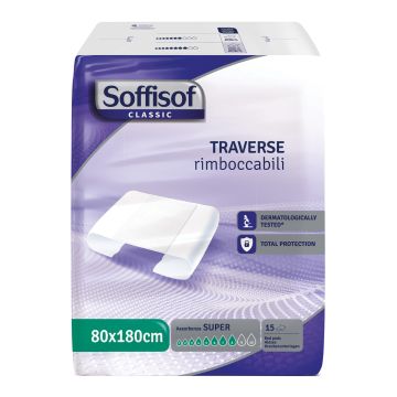 Soffisof Classic Traversa per Incontinenza Super 80x180cm 15 Pezzi