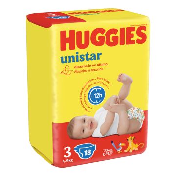 Huggies unistar base 3 pannolino da 18 pezzi