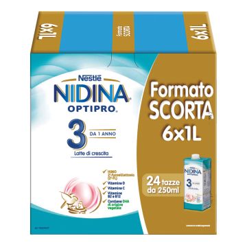 Nidina optipro 3 liquido 6 pezzi da 1 litro