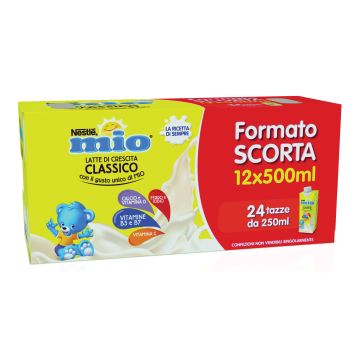 Mio latte crescita classico 12 pezzi da 500 ml