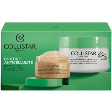 Collistar cofanetto routine:talasso scrub anti acqua 150 g + gel fango anticellulite 400 ml