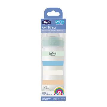 Chicco biberon wb pp azzurro da 250 ml m silicone