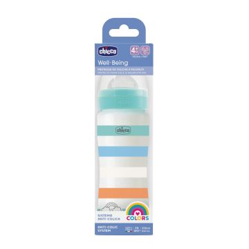 Chicco biberon wb pp azzurro da 330 ml vel silicone
