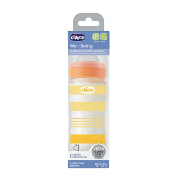 Chicco biberon wb vetro arancione da 240 ml le silicone