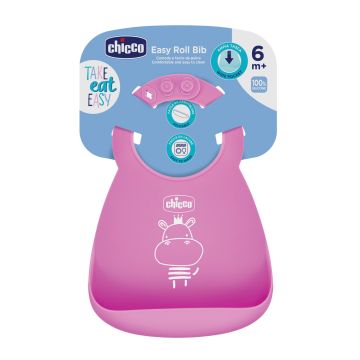 Chicco bavaglia silicone rosa
