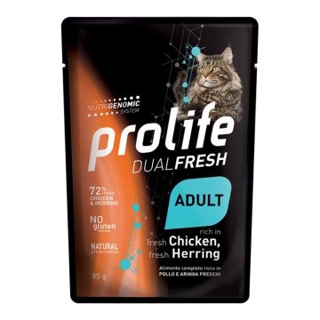 Prolife Gatto Dual Fresh Adulto Pollo & Aringa Busta 85 Gr