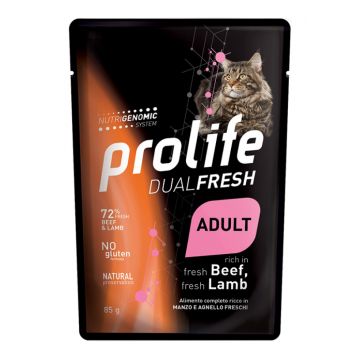 Prolife Gatto Dual Fresh Adulto Manzo & Agnello Busta 85 Gr