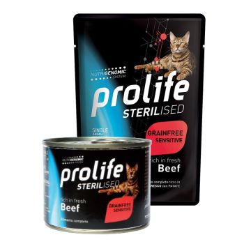 Prolife Gatto Sterilised Adulto Manzo & Riso Busta 85 Gr