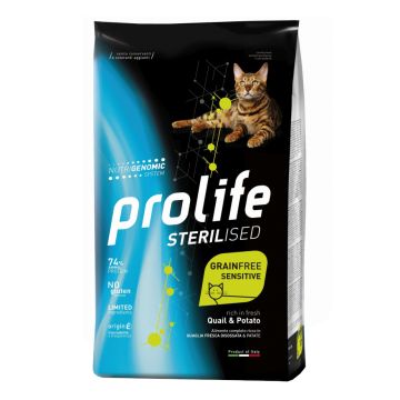Prolife Gatto Sterilised Grain Free Sensitive Adulto Quaglia & Patate 400 Gr