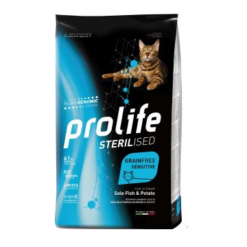 Prolife Gatto Sterilised Sensitive Adulto Pesce Bianco & Patate 400 Gr