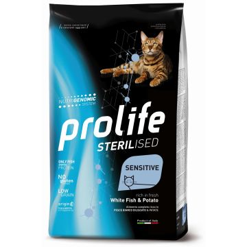 Prolife Gatto Sterilised Sensitive Adulto Pesce Bianco & Patate 1,5 Kg
