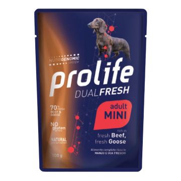 Prolife Cane Dual Fresh Adulto Mini Manzo, Oca & Riso Busta 100 Gr
