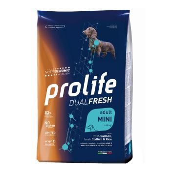 Prolife Cane Dual Fresh Adulto Mini Salmone, Merluzzo & Riso 2 Kg