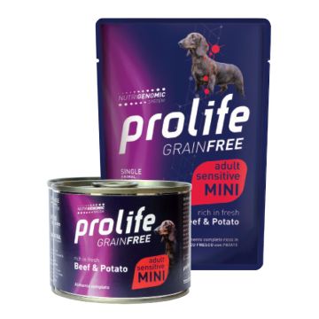 Prolife Cane Grain Free Sensitive Adulto Mini Manzo & Patate Busta 100 Gr