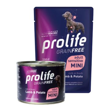 Prolife Cane Grain Free Sensitive Adulto Medium&Large Agnello & Patate Lattina 400 Gr
