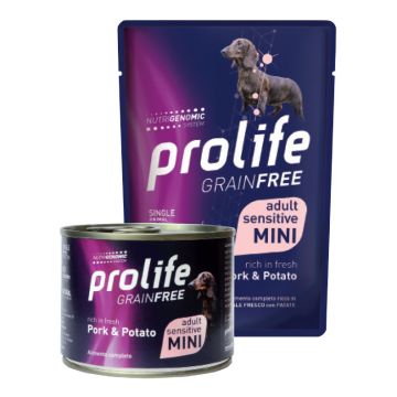 Prolife Cane Grain Free Sensitive Adulto Mini Maiale & Patate Busta 100 Gr