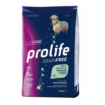 Prolife Cane Grain Free Sensitive Adulto Medium&Large Salmone & Patate 2,5 Kg
