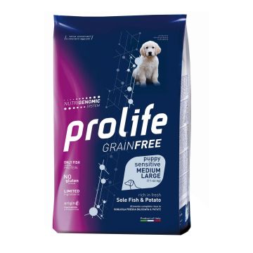 Prolife Cane Grain Free Sensitive Puppy Medium&Large Sogliola & Patate 2,5 Kg