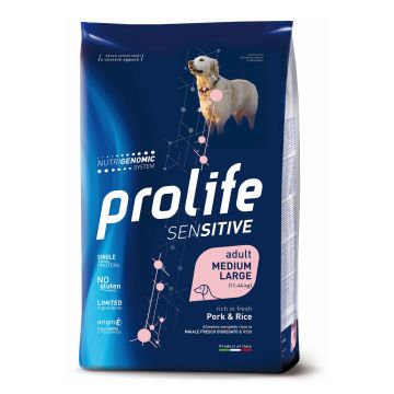 Prolife Cane Sensitive Adulto Medium&Large Agnello & Riso 10 Kg