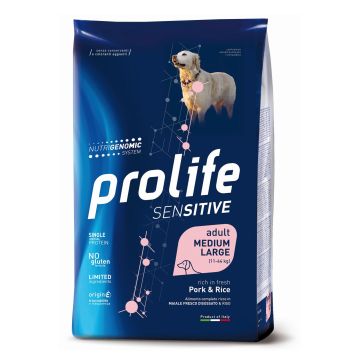 Prolife Cane Sensitive Adulto Medium&Large Maiale & Riso 10 Kg