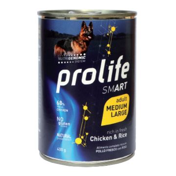 Prolife Cane Smart Adulto Medium&Large Pollo & Riso Lattina 400 Gr