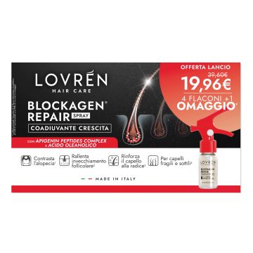 Lovren hair blockagen spray 10 ml 4 pezzi + 1 pezzo omaggio