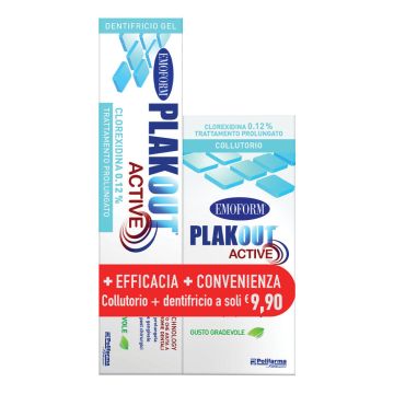 Emoform plak out active clorexidina 0,12% collutorio 200 ml + dentifricio 75 ml