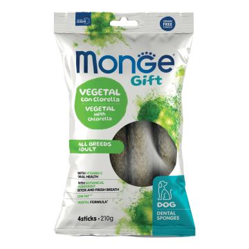 Monge dog dental sponges gift allbreeds vegetal con clorella e menta 210 g