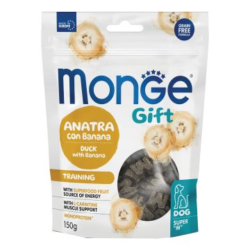 Monge dog super m gift training anatra con banana 150 g