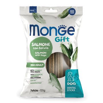 Monge dog dental sticks gift mini salmone con salvia 120 g