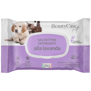 Beautycase pet salviettine detergenti alla lavanda flow pack 40 pezzi