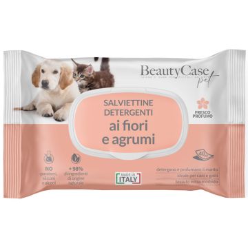 Beautycase pet salviettine detergenti ai fiori e agrumi flow pack 40 pezzi