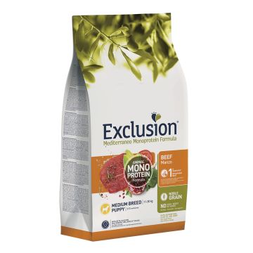 Exclusion Cane Mediterraneo Puppy Medium Manzo 3 Kg